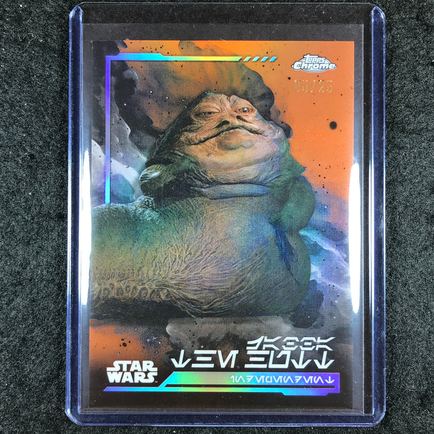 2024 Topps Chrome Star Wars JABBA THE HUTT Aurebesh Rebel Orange 5/25