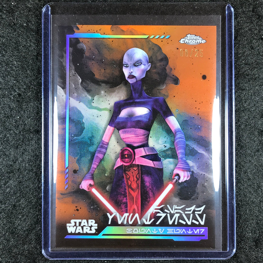 2024 Topps Chrome Star Wars ASAJJ VENTRESS Aurebesh Rebel Orange 8/25