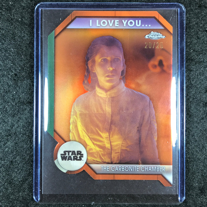 2024 Topps Chrome Star Wars CARBONITE CHAMBER I Love You I Know Orange 20/25