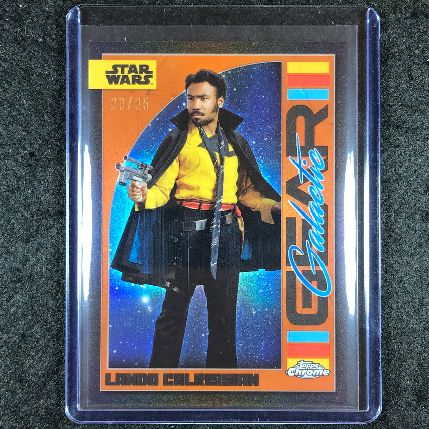 2024 Topps Chrome Star Wars LANDO CALRISSIAN Galactic Gear Rebel Orange 20/25