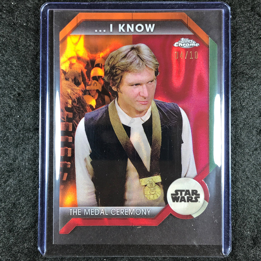 2024 Topps Chrome Star Wars MEDAL CEREMONY I Love You I Know Mustafar Lava 4/10