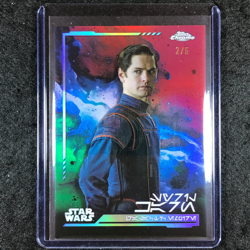2024 Topps Chrome Star Wars SYRIL KARN Aurebesh Dathomir Red 2/5