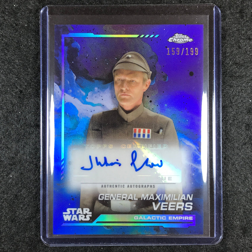 2024 Topps Chrome Star Wars JULIAN GLOVER AS MAXIMILIAN VEERS Auto Aqua 159/199