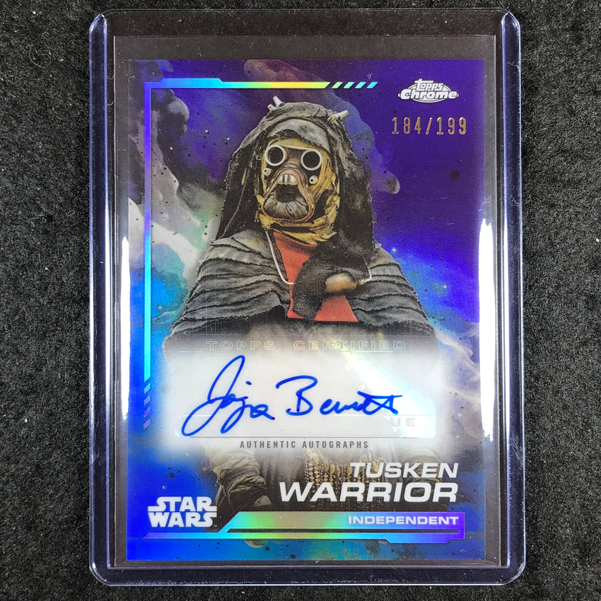 2024 Topps Chrome Star Wars JOANNA BENNETT AS TUSKEN WARRIOR Auto Aqua 184/199
