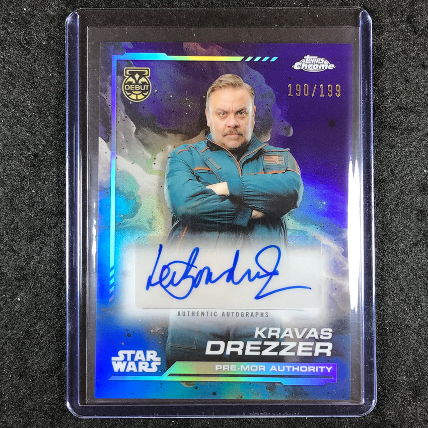 2024 Topps Chrome Star Wars LEE BOARDMAN AS KRAVAS DREZZER Auto Aqua 190/199