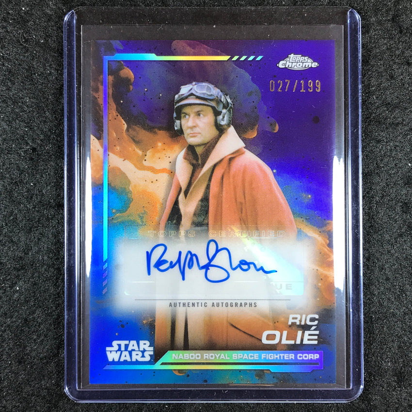 2024 Topps Chrome Star Wars RALPH BROWN AS RIC OLIE Auto Aqua 27/199