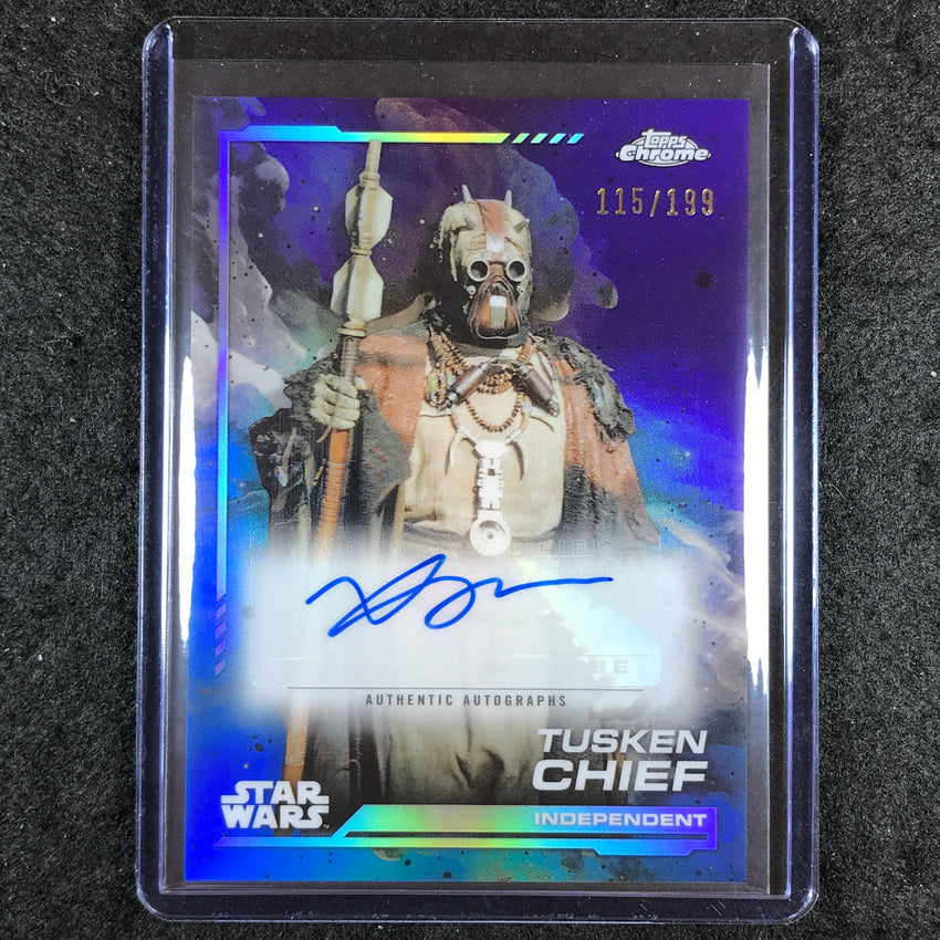 2024 Topps Chrome Star Wars XAVIER JIMENEZ AS TUSKEN CHIEF Auto Aqua 115/199