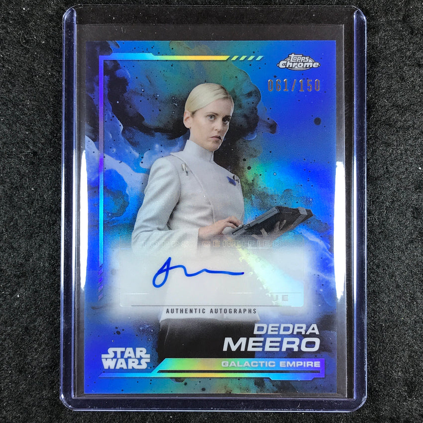 2024 Topps Chrome Star Wars DENISE GOUGH AS DEDRA MEERO Auto Blue 61/150