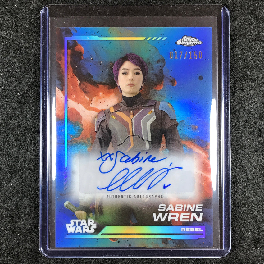 2024 Topps Chrome Star Wars NATASHA LIU BORDIZZO AS SABINE WREN Auto Blue 17/150