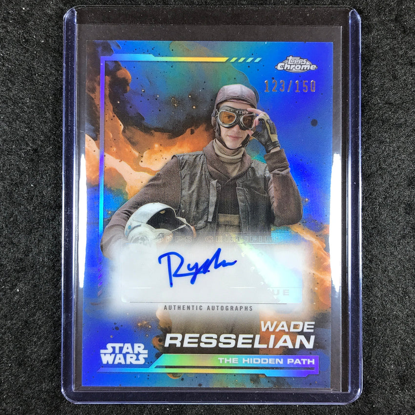 2024 Topps Chrome Star Wars RYDER MCLAUGHLIN AS WADE RESSELIAN Auto Blue 123/150