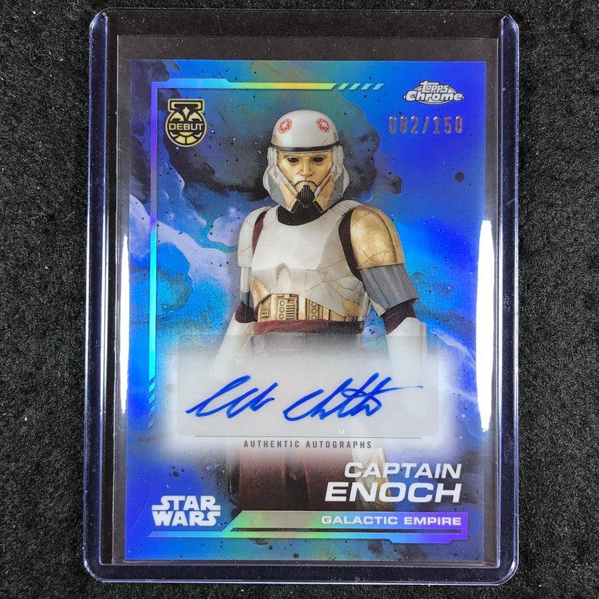 2024 Topps Chrome Star Wars WES CHATHAM AS CAPTAIN ENOCH Auto Blue 82/150