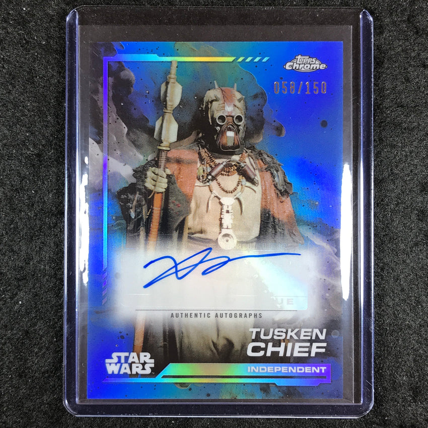 2024 Topps Chrome Star Wars XAVIER JIMENEZ AS TUSKEN CHIEF Auto Blue 58/150