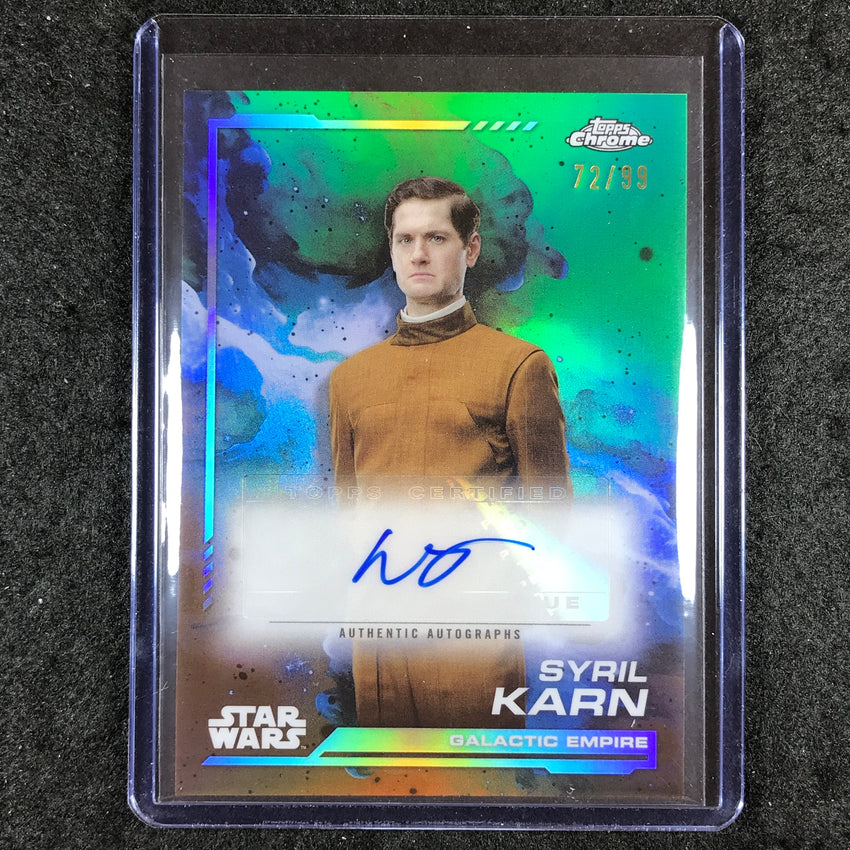 2024 Topps Chrome Star Wars KYLE SOLLER AS SYRIL KARN Auto Green 72/99