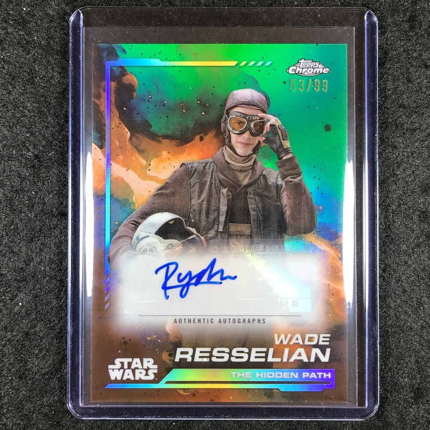 2024 Topps Chrome Star Wars RYDER MCLAUGHLIN AS WADE RESSELIAN Auto Green 53/99