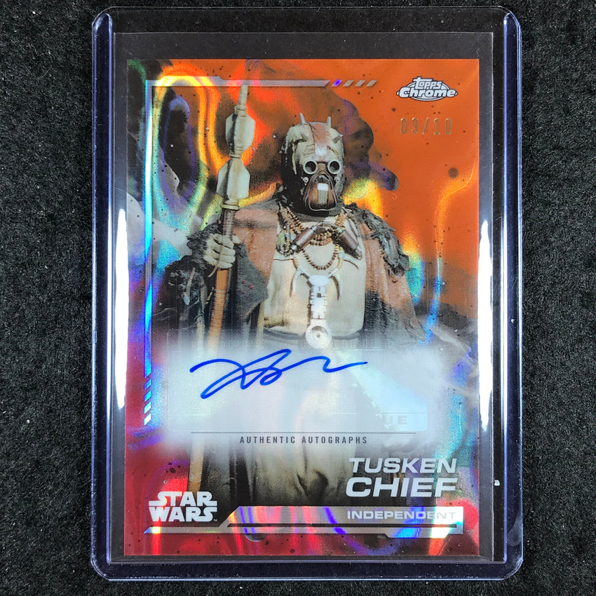 2024 Topps Chrome Star Wars XAVIER JIMENEZ TUSKEN CHIEF Auto Mustafar Lava 9/10