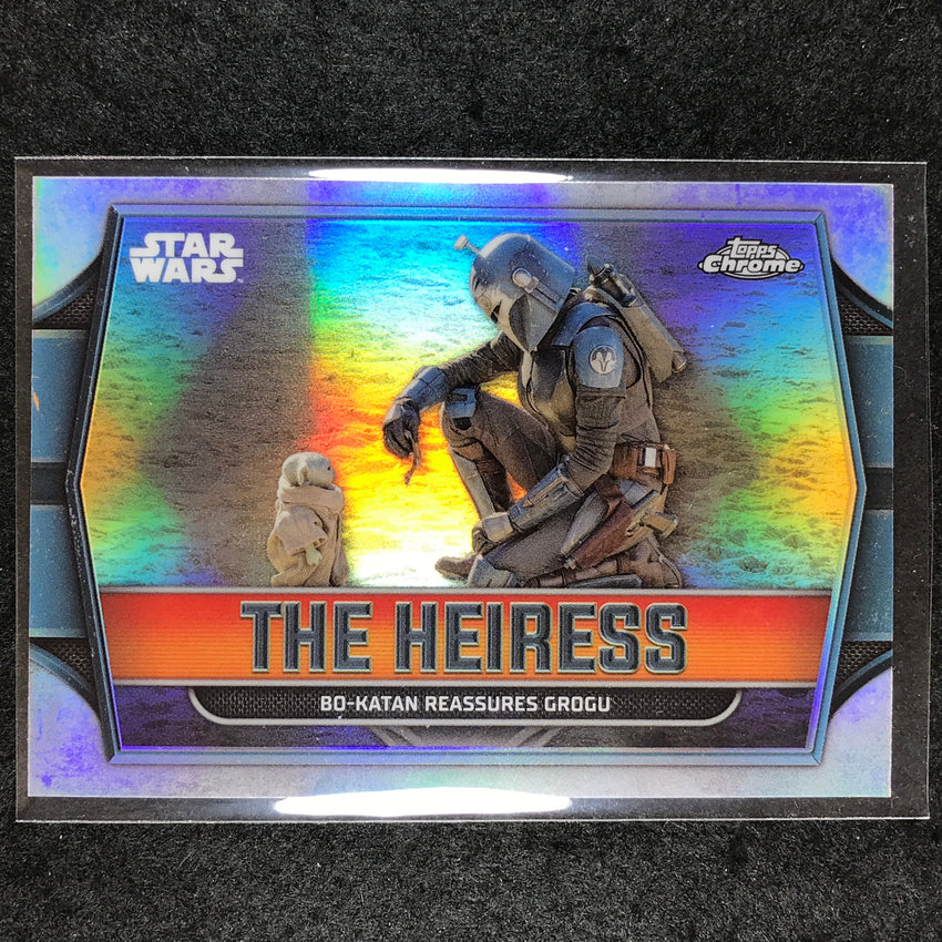 2024 Topps Chrome Star Wars BO-KATAN REASSURES GROGU The Heiress Base #1