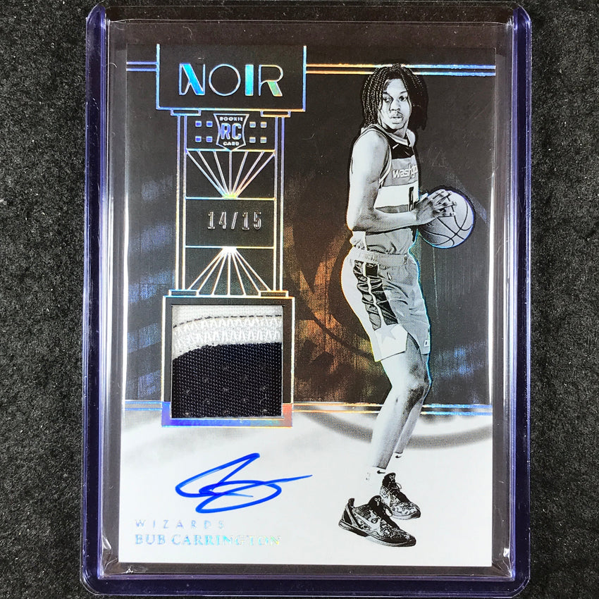 2024-25 Noir BUB CARRINGTON Rookie Patch Auto Black White International 14/15