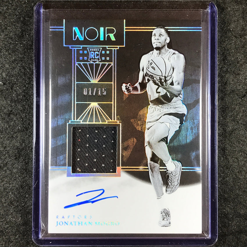2024-25 Noir JONATHAN MOGBO Rookie Patch Auto Black and White International 1/15