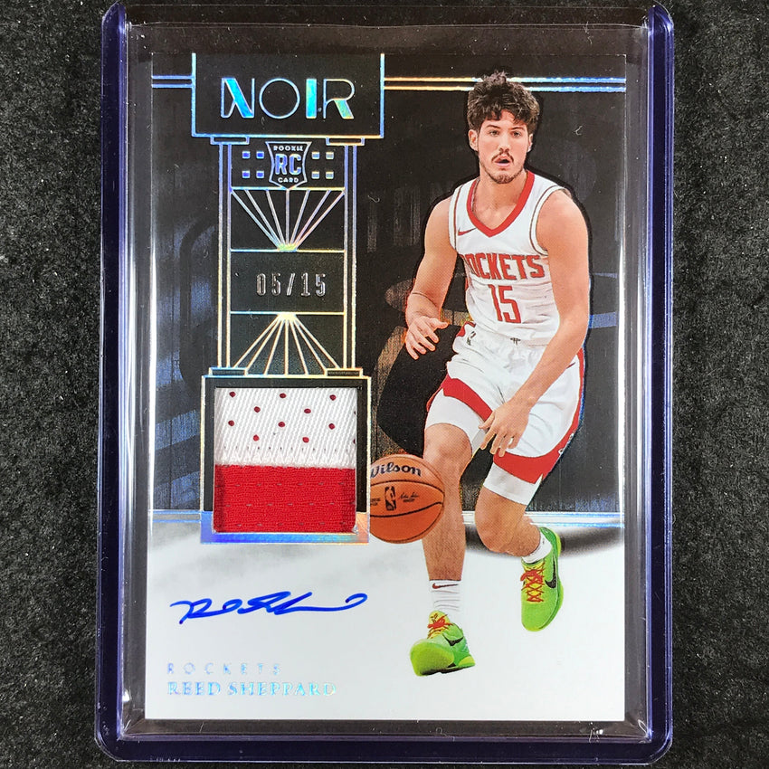 2024-25 Noir REED SHEPPARD Rookie Patch Auto Color International 5/15