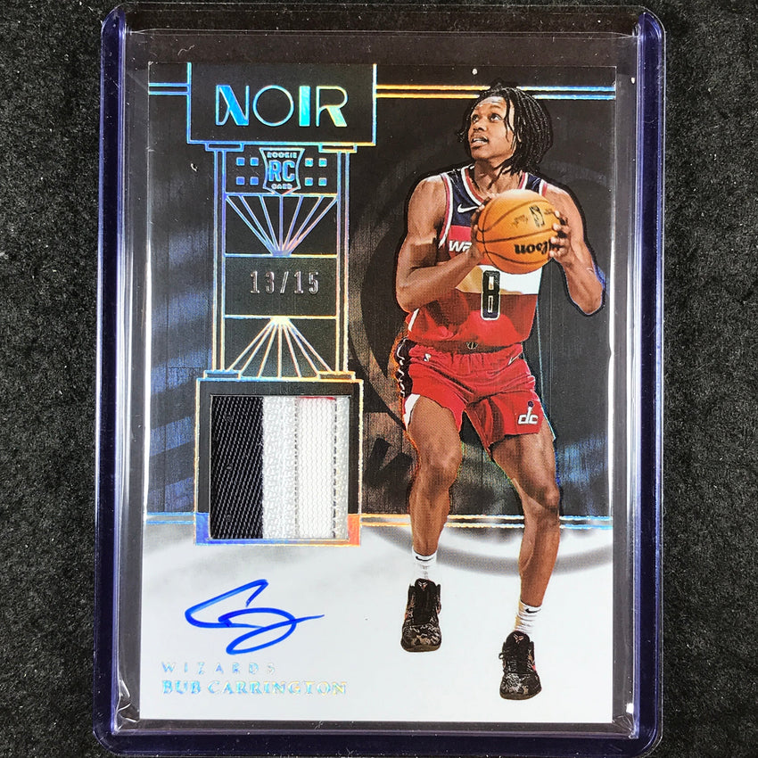 2024-25 Noir BUB CARRINGTON Rookie Patch Auto Color International 13/15