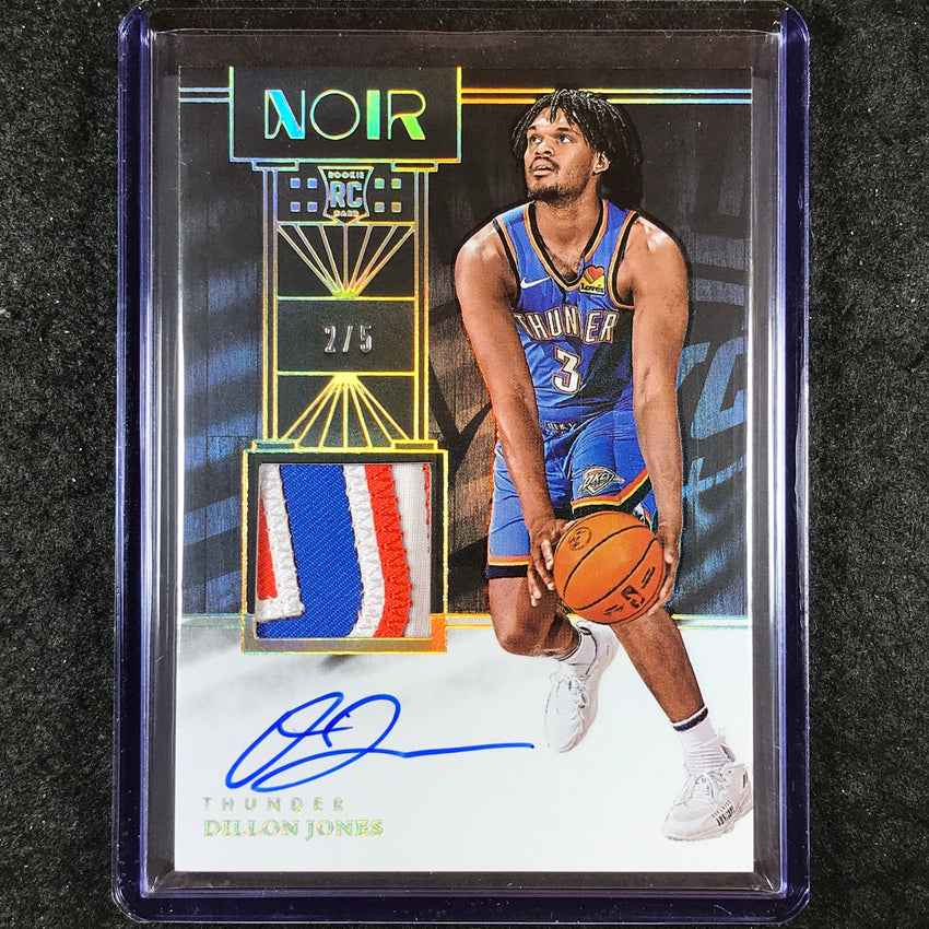 2024-25 Noir DILLON JONES Rookie Patch Auto Color International Holo Gold 2/5
