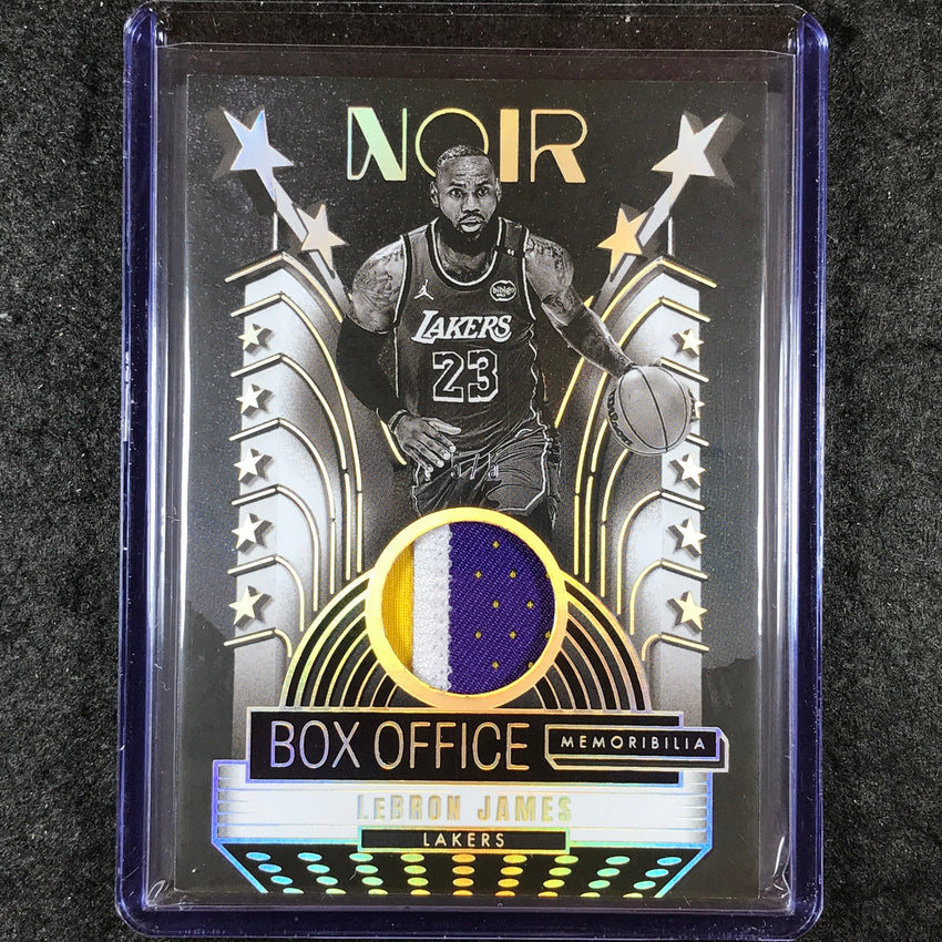 2024-25 Noir LEBRON JAMES Box Off Memorabilia Patch International Gold 5/5