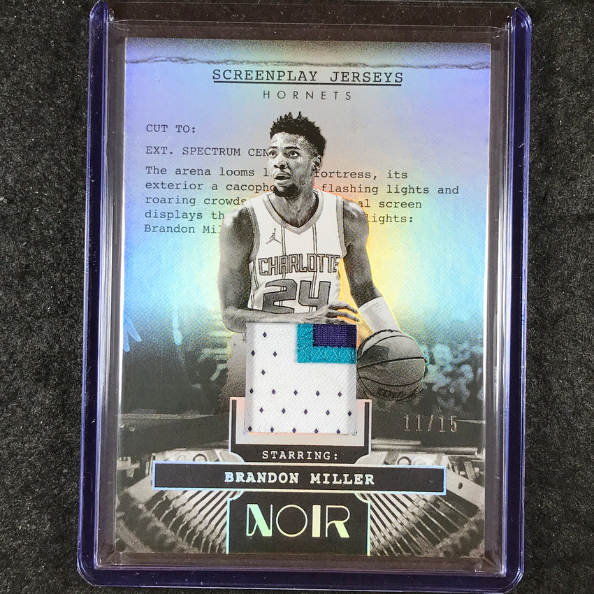 2024-25 Noir BRANDON MILLER Screenplay Jerseys Patch Relic International 11/15