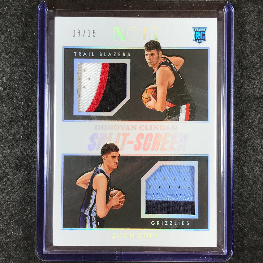 2024-25 Noir CLINGAN ZACH EDEY Split-Screen Rookie Dual Patch International 8/15