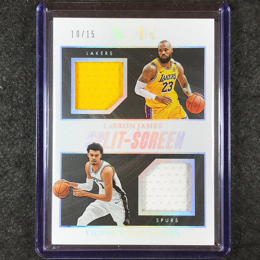 2024-25 Noir LEBRON JAMES WEMBANYAMA Split-Screen Jersey International 10/15