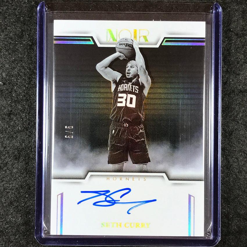 2024-25 Noir SETH CURRY Auto Noir Black and White International Holo Gold 5/5