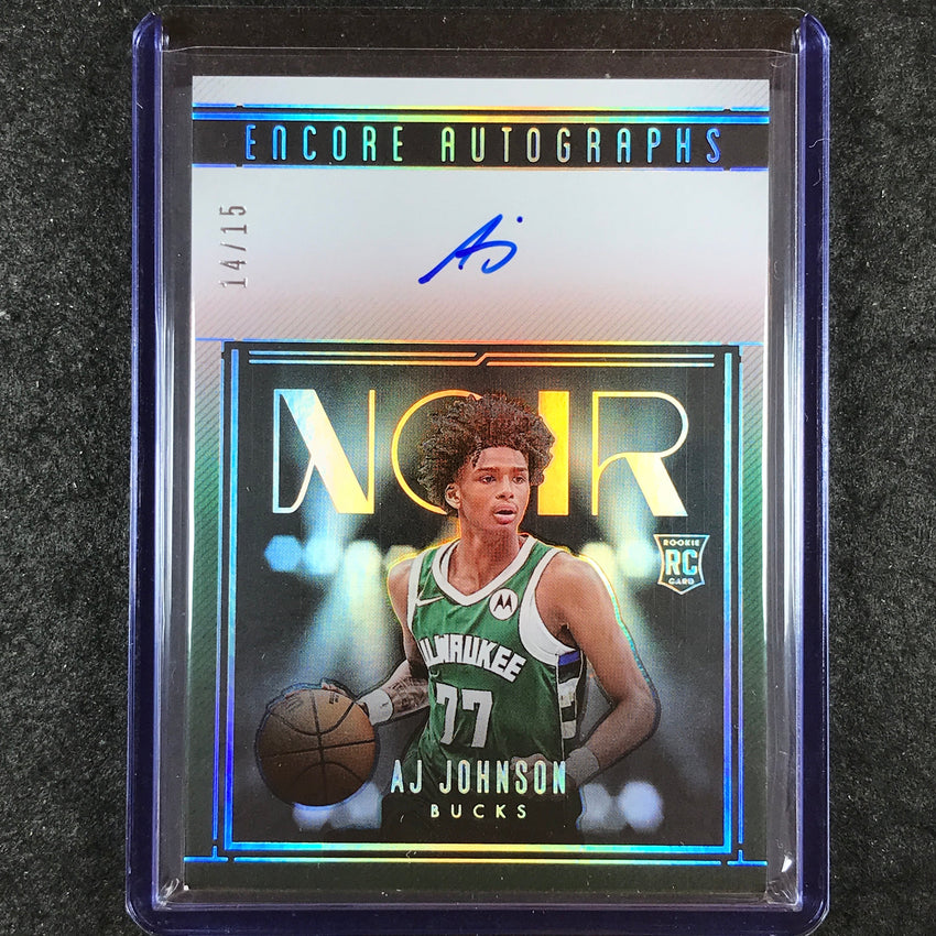 2024-25 Noir AJ JOHNSON Encore Signatures Rookie Auto International 14/15