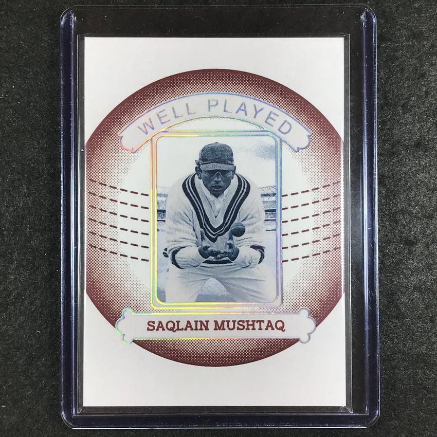 2024 Futera Vintage Cricket SAQLAIN MUSHTAQ Well Played Platinum 1/1 #25