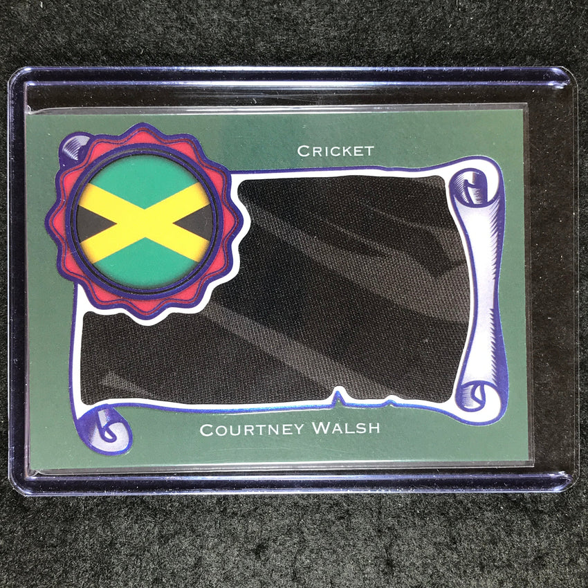 2024 Futera Vintage Cricket COURTNEY WALSH Flag Memorabilia Relic Blue 2/6