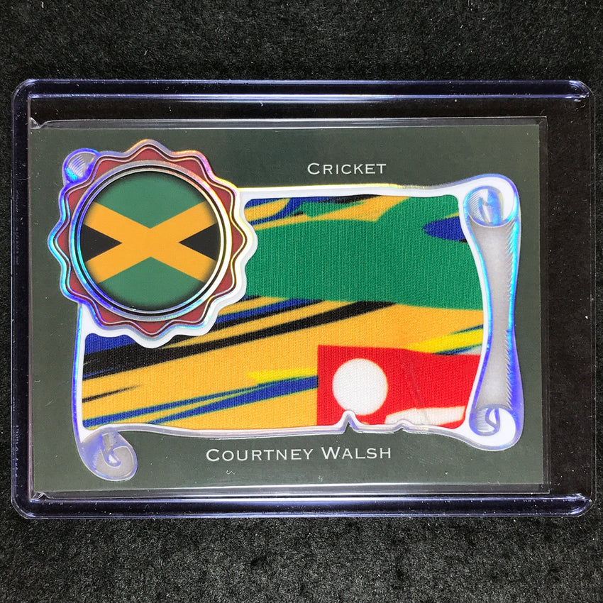 2024 Futera Vintage Cricket COURTNEY WALSH Flag Memorabilia Relic Platinum 1/1