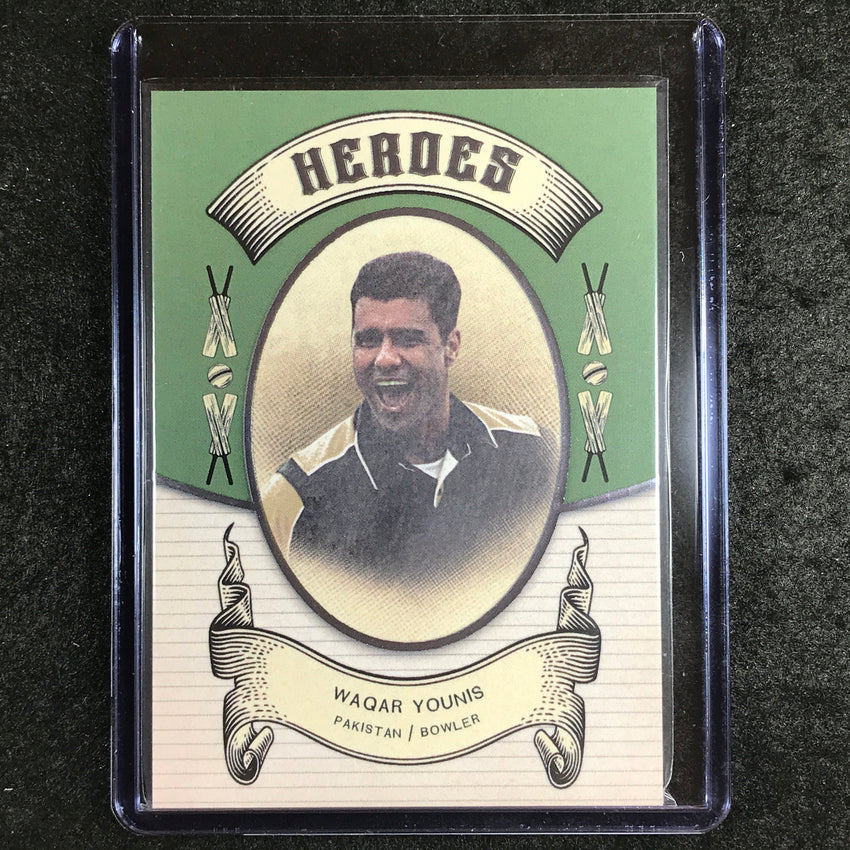 2024 Futera Vintage Cricket WAQAR YOUNIS Heroes Green 15/21 #11