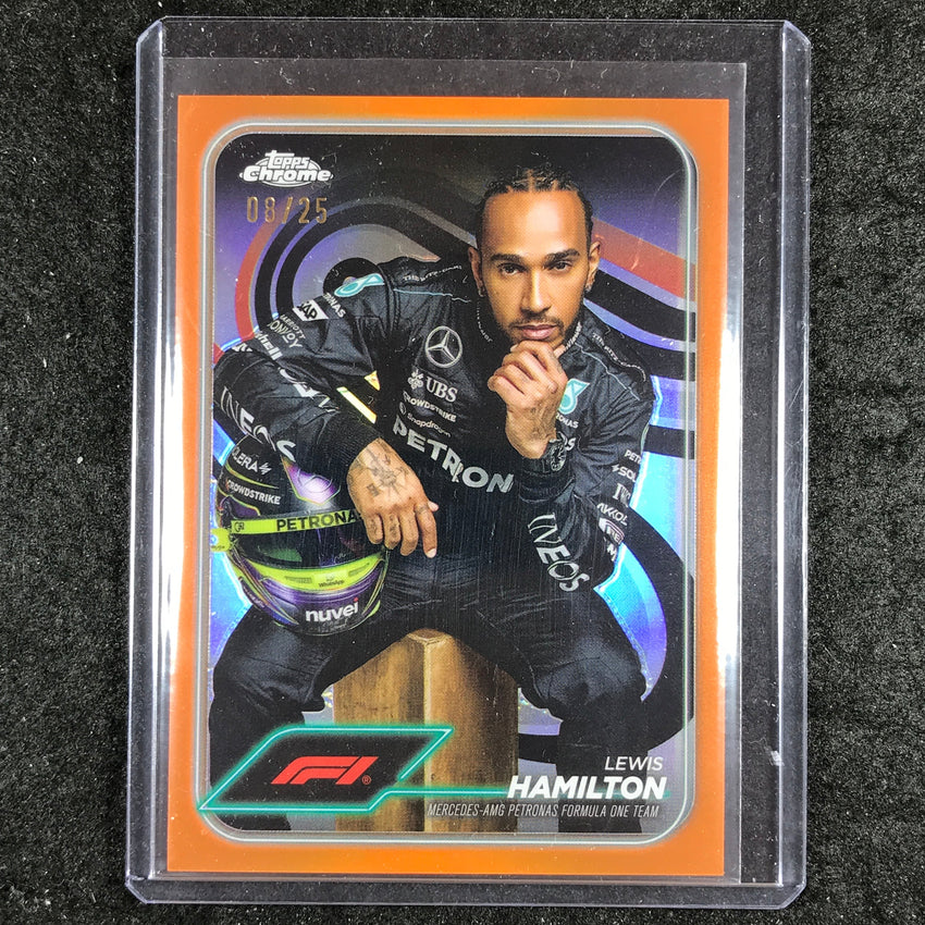 2024 Topps Chrome Formula 1 LEWIS HAMILTON Base Orange 8/25 #6