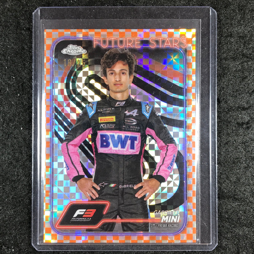 2024 Topps Chrome Formula 1 GABRIELE MINI Orange Checker Flag 18/25 #44