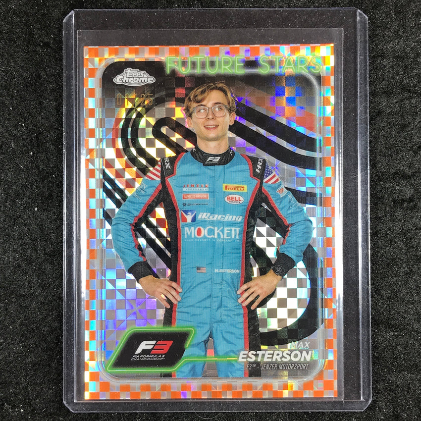 2024 Topps Chrome Formula 1 MAX ESTERSON Orange Checker Flag 1/25 #59