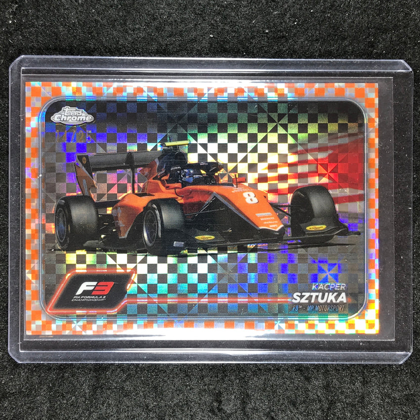 2024 Topps Chrome Formula 1 KACPER SZTUKA Orange Checker Flag 14/25 #122