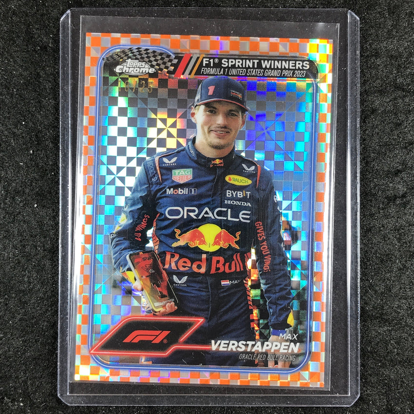 2024 Topps Chrome Formula 1 MAX VERSTAPPEN Orange Checker Flag 18/25 #152