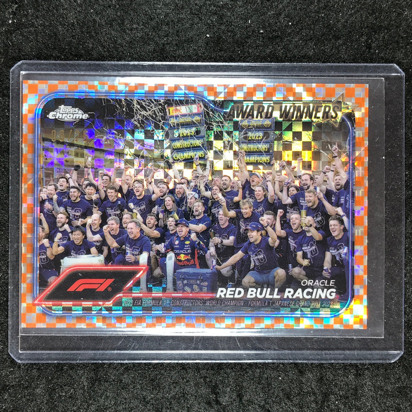 2024 Topps Chrome Formula 1 ORACLE RED BULL RACING Orange Checker Flag 8/25 #184