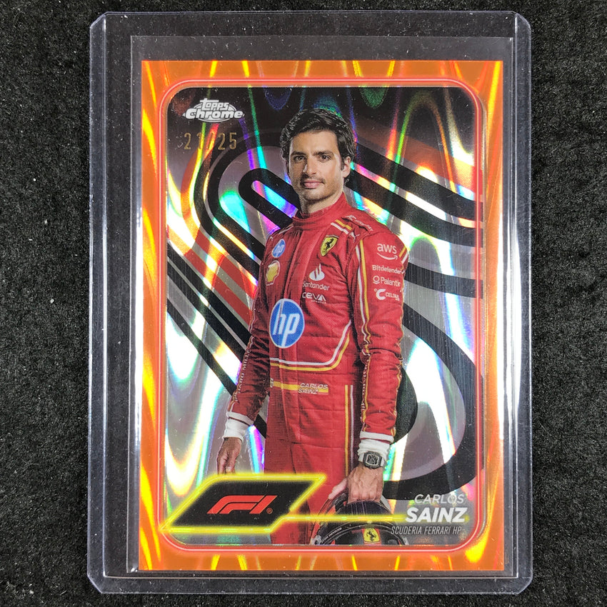 2024 Topps Chrome Formula 1 CARLOS SAINZ Orange RayWave 21/25 #4