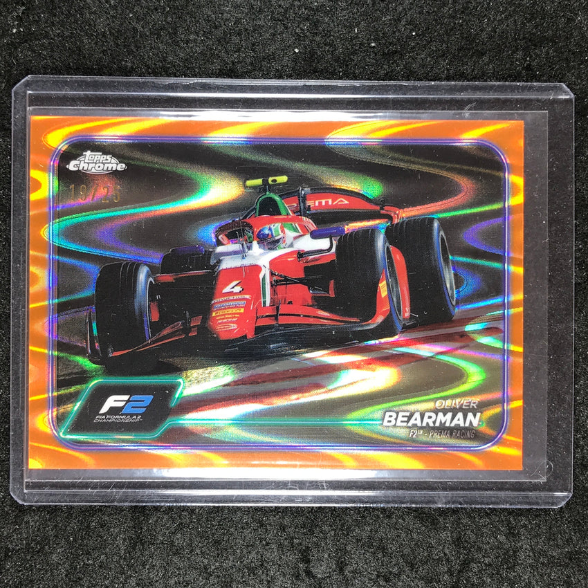 2024 Topps Chrome Formula 1 OLIVER BEARMAN Orange RayWave 19/25 #93