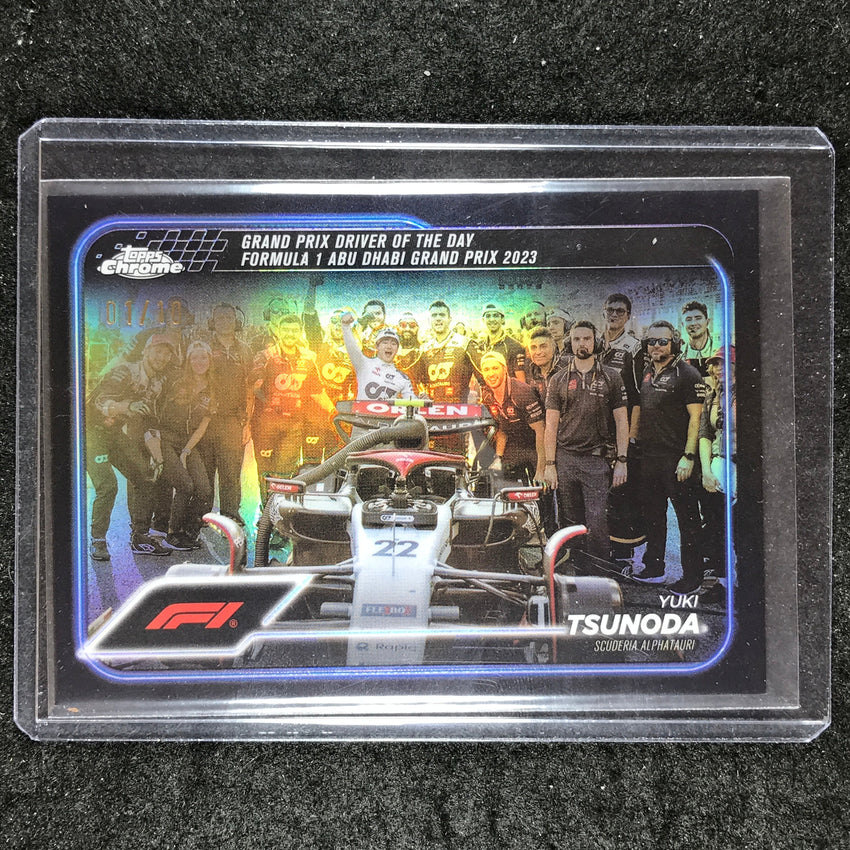 2024 Topps Chrome Formula 1 YUKI TSUNODA Base Black 1/10 #180