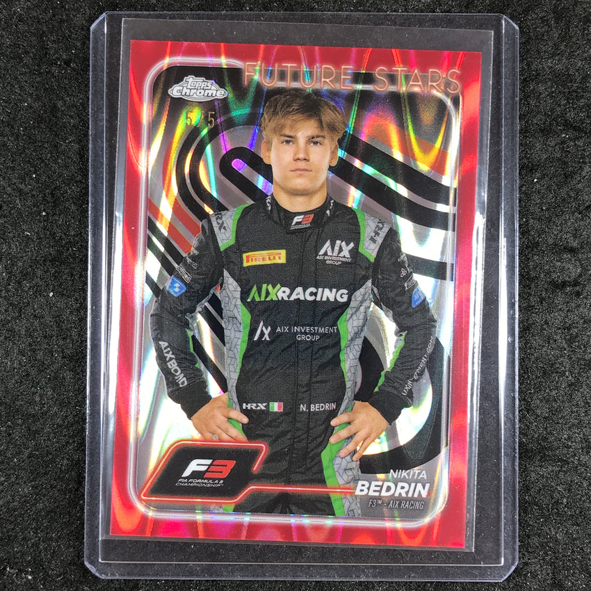 2024 Topps Chrome Formula 1 NIKITA BEDRIN Base Red RayWave 5/5 #68