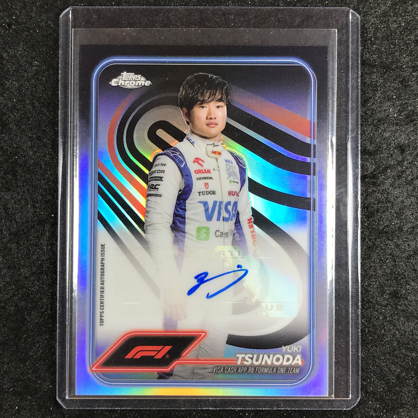 2024 Topps Chrome Formula 1 YUKI TSUNODA Chrome Autograph Base #TSU