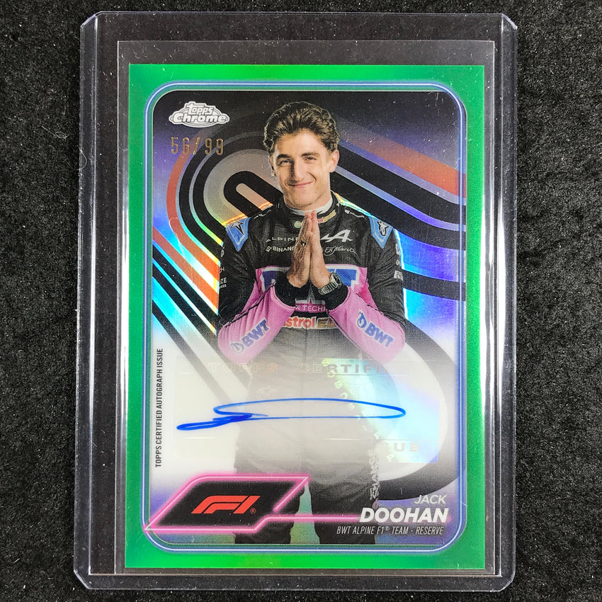 2024 Topps Chrome Formula 1 JACK DOOHAN Chrome Autograph Green 56/99