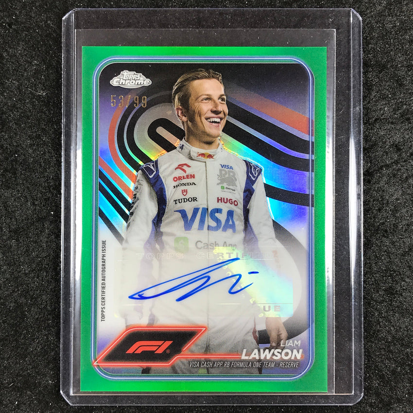 2024 Topps Chrome Formula 1 LIAM LAWSON Chrome Autograph Green 53/99