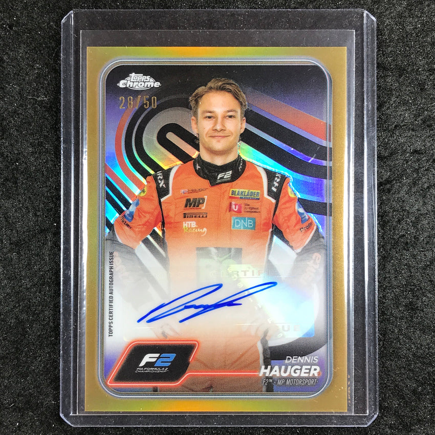 2024 Topps Chrome Formula 1 DENNIS HAUGER Chrome Autograph Gold 28/50