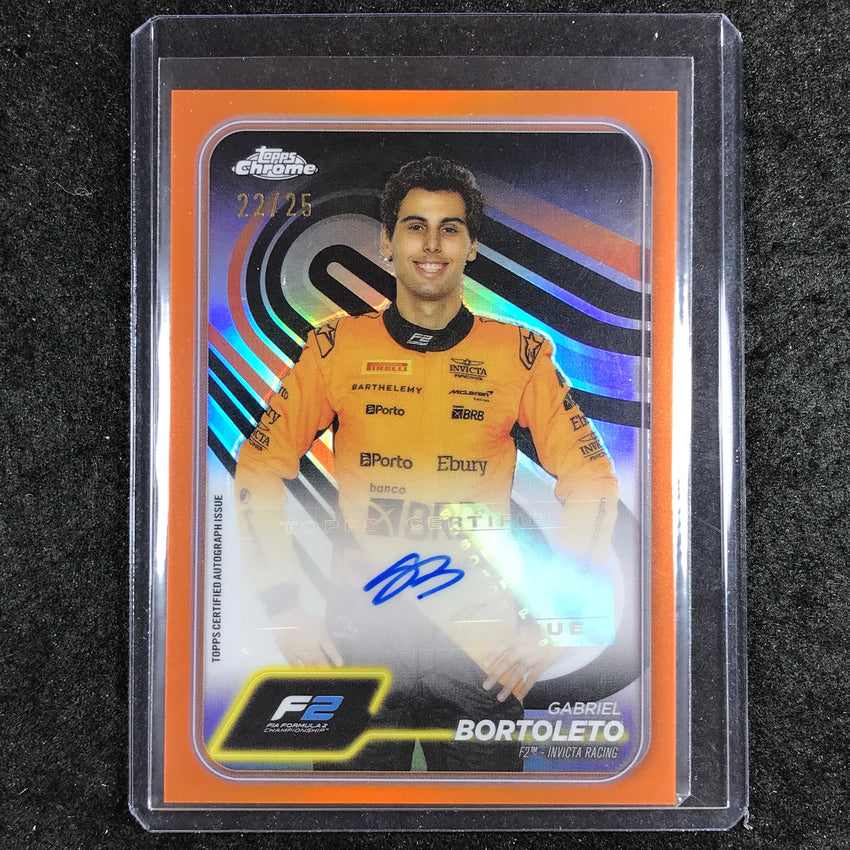 2024 Topps Chrome Formula 1 GABRIEL BORTOLETO Chrome Autograph Orange 22/25